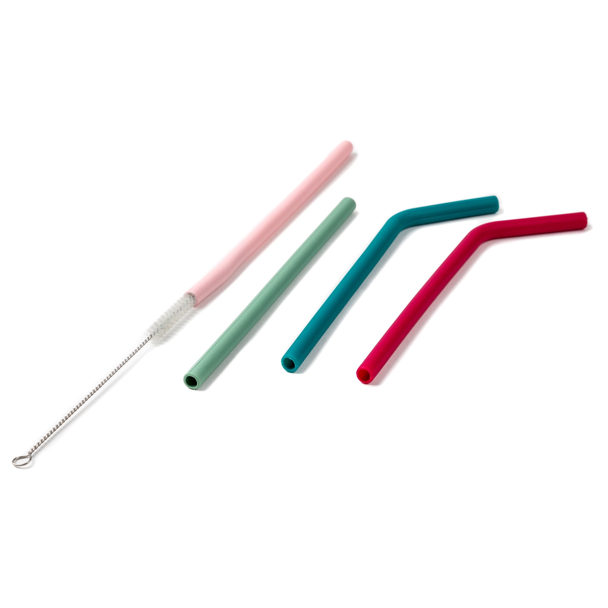 Straws With Cleaning Brush Kit Silicone Replacement Rubber Lid for