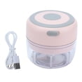thumbnail image 1 of Picadora de ajo eléctrica de 100 ml, picadora de carne portátil recargable por USB para cocina casera, color rosa, 1 of 5