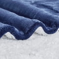 thumbnail image 4 of Sherpa Throw Blanket Super Soft Flannel Reversible Ultra Plush Fleece TV Blanket Navy 50x60, 4 of 7