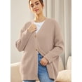 thumbnail image 2 of Women's Cardigan 2023 Open Front Oversized Button Lightweight Sweaters V Neck Loose Cardigans Knit Outwear, 2 of 8