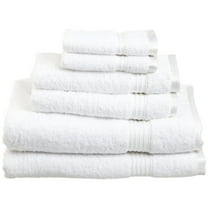 Egyptian Cotton 600 GSM, 6-Piece Towel Set, 2 Bath, 2 Hand, 2 Face White