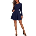 thumbnail image 4 of Jusfitsu Women's Long Sleeve Dress A-Line Skater Dress for Women Wedding Guest Dress, 4 of 6