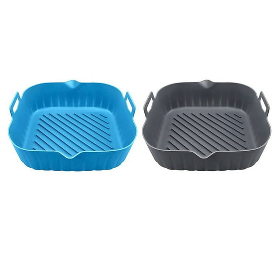 2Pcs Large Air Fryer Silicone Liner Pot Reusable Air Fryer Basket