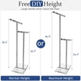 thumbnail image 2 of 40" Standing Towel Rack with Weighted Marble Base, Width Adjustable & Taller Bathroom Towel Rack Stand, 2-Tier Towel Racks for Bathroom, Multiple Spaces Stainless Steel Brushed Finish, 2 of 7
