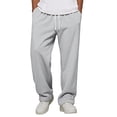 thumbnail image 5 of Sorvello Men's Loose Straight Sweatpants Elastic Waist Drawstring Two Pockets Polyester Casual Daily Pants Silver S, 5 of 8