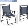 thumbnail image 7 of Topeakmart Folding Patio Dining Chairs with Armrests for Garden, Yard, Lawn, Set of 2, Navy Blue, 7 of 7