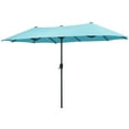 thumbnail image 5 of Ainfox 13ft Large Patio Umbrella, Outdoor Double-Sided Rectangle Market Heavy Duty Umbrellas without Base, Blue, 5 of 9