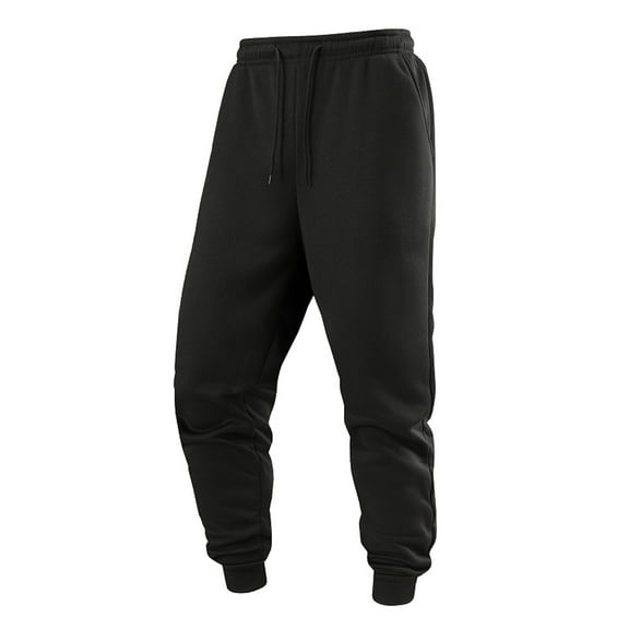 YLSDY Fleece Jogger Sweatpants for Men with Pockets Bottom Athletic Sweat Pants Workout Running Casual Gym Pants Black L