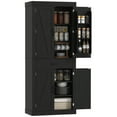 thumbnail image 1 of 72" Kitchen Pantry Cabinet, Kitchen Storage Cabinet with Barn Doors, Black, 1 of 10