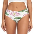 thumbnail image 3 of Women's Underwear Pink Lotus Flowers Hipster Panties Underwear for women, XX-Large, 3 of 9