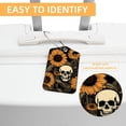 thumbnail image 3 of Sunflower Skull Square PU Leather Luggage Tags - 2 Pack with Privacy Cover and Stainless Steel Ring - Suitable for Travel, Backpack, Handbag - Suitcase Tags, Travel Tag, 3 of 7
