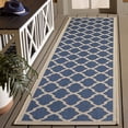 thumbnail image 3 of Safavieh Courtyard Amber Geometric Indoor/Outdoor Runner Rug, Blue/Beige, 2'3" x 12', 3 of 12
