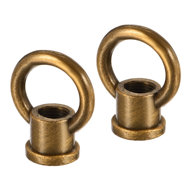 Unique Bargains 15kg Load 29x35mm M10 Thread Ring Shape Female Loop Eye Nut Gold Bronze 2 Pack