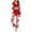 Red, variant on Lorytime Womens Christmas Pajamas Sets Santa Claus Long Sleeved V-Neck Tops Elastic Waist Pants Holiday Sleepwear