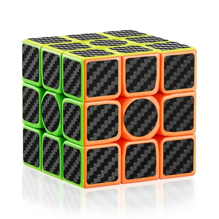 Luxmo Magic Cube Carbon Fiber Color Cubic Toy - Speed Cube 3x3x3 Logic Puzzle - Best Road Trip Games (Best 3x3x3 Speed Cube 2019)