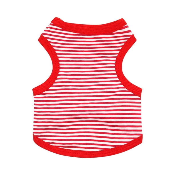 Zhuge Chaleco para perros y gatos, chaleco transpirable para mascotas, sudadera para cachorros, ropa para perros, atuendos, abrigos para perros pequeños, medianos y gatos, M, raya roja