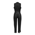 thumbnail image 7 of Women's Jumpsuits Sparkling Sequins High Waisted Waist Smooth Fitted Top Glamorous Fashion Night Party Or formal Occasion Overalls for Women Black XL, 7 of 7