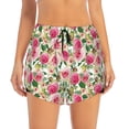 thumbnail image 2 of Xecao's Rose Flowers for a double-layer running short for women, perfect for gym, tennis, and more, featuring a convenient pocket., 2 of 9