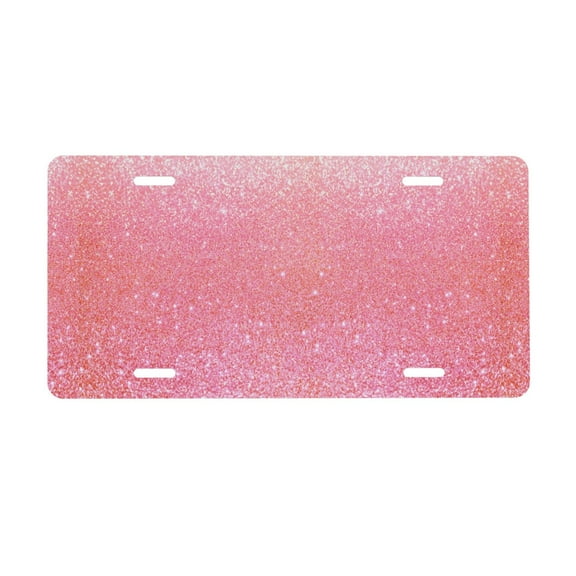 Easygdp Sparkly Pink Glitter License Plate Car Front License Plate Car Decoration Car Accessories Front Tag Plate Standard Size
