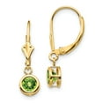 thumbnail image 1 of 14k 5mm Peridot Leverback Earrings in 14k Yellow Gold, 1 of 2