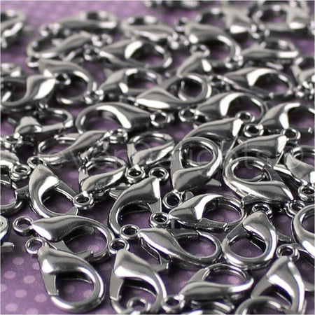 Gunmetal Lobster - 100 Pack - CleverDelights Lobster Clasps - 16x8mm - Gunmetal Color