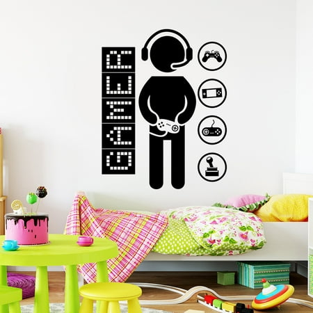 Gamer Wall Sticker Video Game Home Decor Living Room Kids Room Boys Room Decoration Art Murals Specification Af2047 42x53cm Walmart Canada
