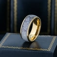 thumbnail image 4 of Jewelry Avalanche Deer Antler Inlay Mens Wedding Band Tungsten Carbide Dome Gold 8mm, 4 of 4