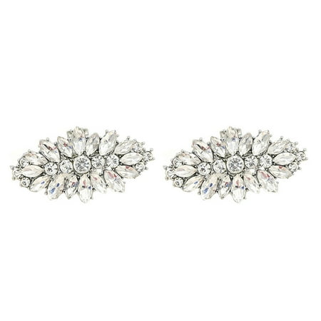 

2Pcs Detachable Rhinestone Shoes Clip Lady Shoes Buckle Shoes Accessory White