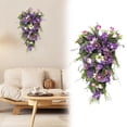 thumbnail image 2 of HJQEQVD Daisy Teardrop Wreath, 21.6In Spring Summer Daisy Flower Swag Wreath, Artificial Floral Wreath Front Door Teardrop Wreath for Front Door Window Wall Home Decor, 2 of 6