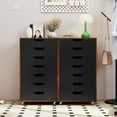 thumbnail image 5 of Barara King 7-Drawer Chest Wooden torage Cart with Lockable Wheels, Organization Storage Cart for Home Office, Living Room, Entryway, Rustic Brown, 5 of 7