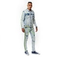 thumbnail image 3 of Smoke Rise Mens Fashion Neon Stripe Denim Jacket A.BLU/G-XL, 3 of 4