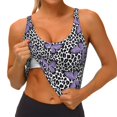 thumbnail image 3 of Fotbe Purple Butterflies Sujetador Deportivo Largo sin Aros para Mujer con Almohadillas y Soporte Medio, Transpirable y Absorbente, Camiseta Tipo Chaleco o Tank Top-Medium, 3 of 8