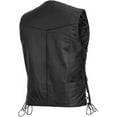 thumbnail image 2 of First Mfg Co - Carbine - Men's Motorcycle Biker Riding Black Leather Vest - Large - Western Style Back, 2 of 3