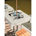 thumbnail image 2 of Outdoor Table Cloth with Umbrella Hole and Zipper, Letter T Waterproof Square Tablecloth 54"x54", Monogram Words Washable Table Cover for Outside Party Patio Picnic, 2 of 8