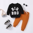 thumbnail image 2 of Tisuna Toddler Boys 2 Pieces Athletic Set Letter Print Long Sleeve Crew Neck Sweatshirt And Pants Tracksuit Comfortable Soft Little Kids Sport Casual Wear Black Size 2-3 Years, 2 of 7
