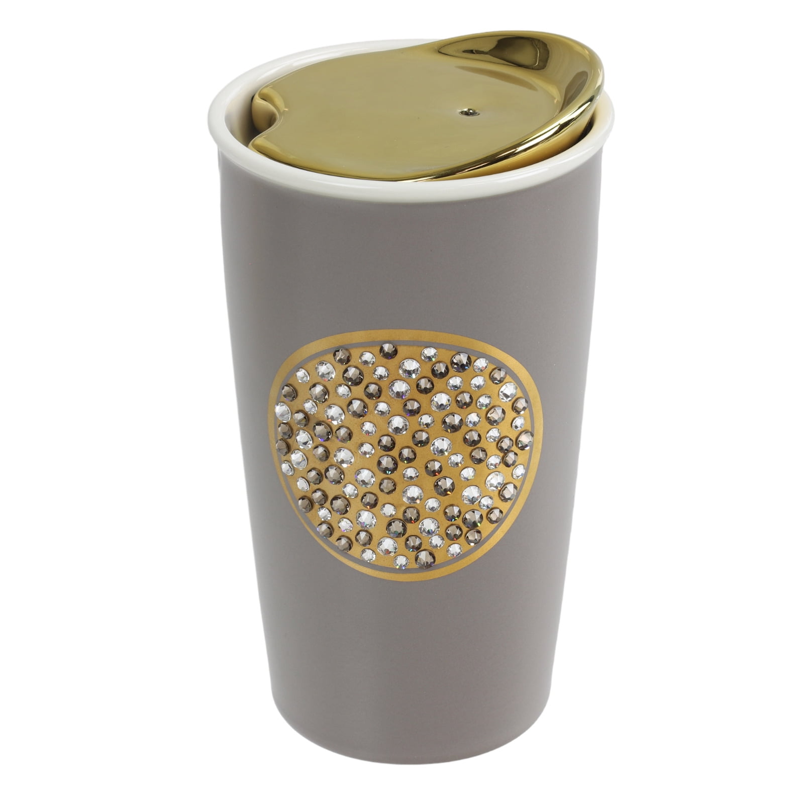 Starbucks 2015 Limited Edition Swarovski Crystal Drinkware, 12oz Ceramic  Coffee Mug, Matte Gray & Gold - Walmart.com