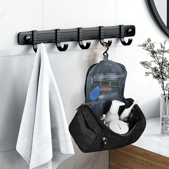 Hanging Toiletry Bag Organizer | Multifunction Travel Cosmetic Bag | Water-Resistant Polyester Makeup & Shaving Kit Storage | Unisex | Portable Hook | 25x14x17cm | Large Capacity | Suitcase-Friendly
