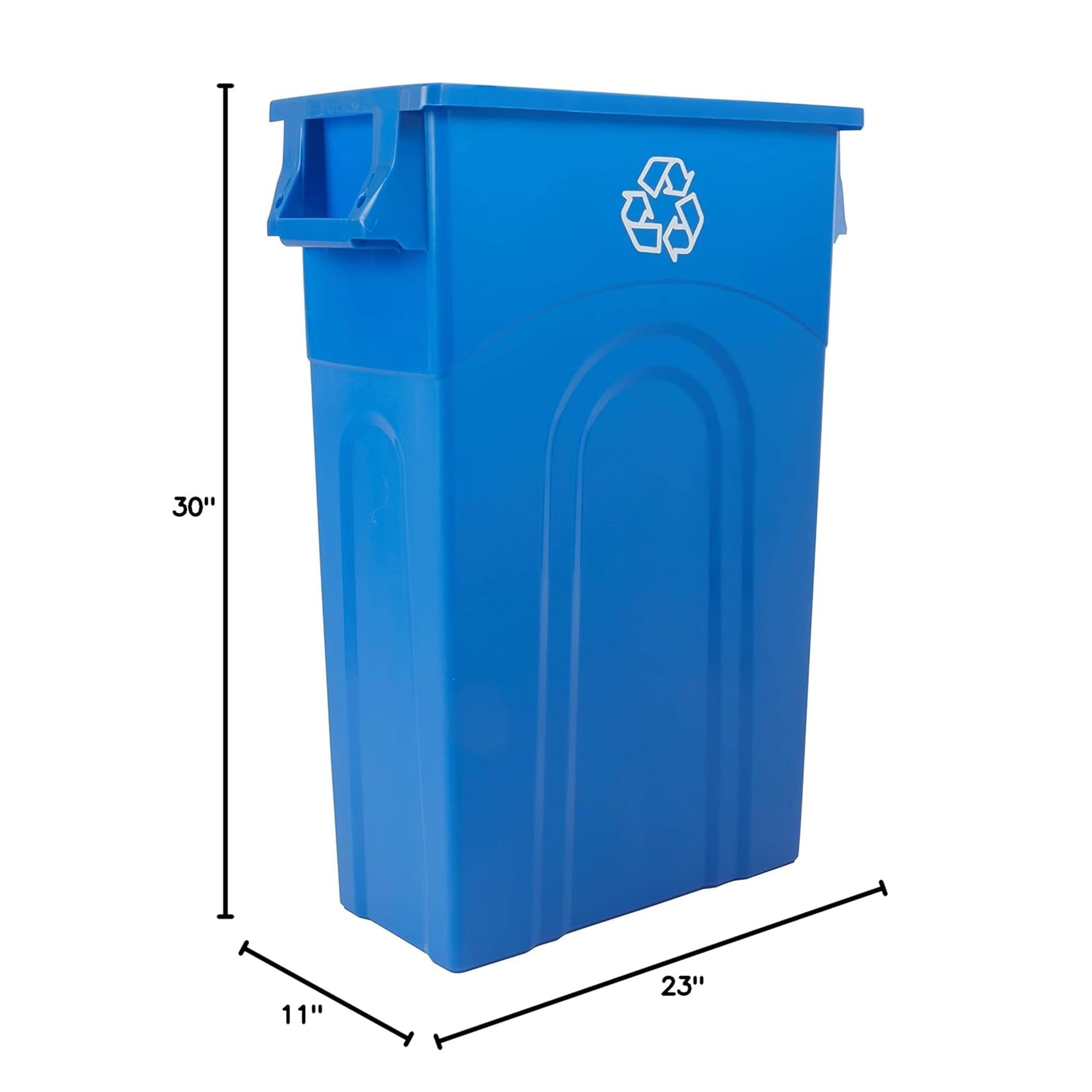 United Solutions 2 Pack 23 Gal Kitchen Trash Can Garbage Bin Highboy, Blue