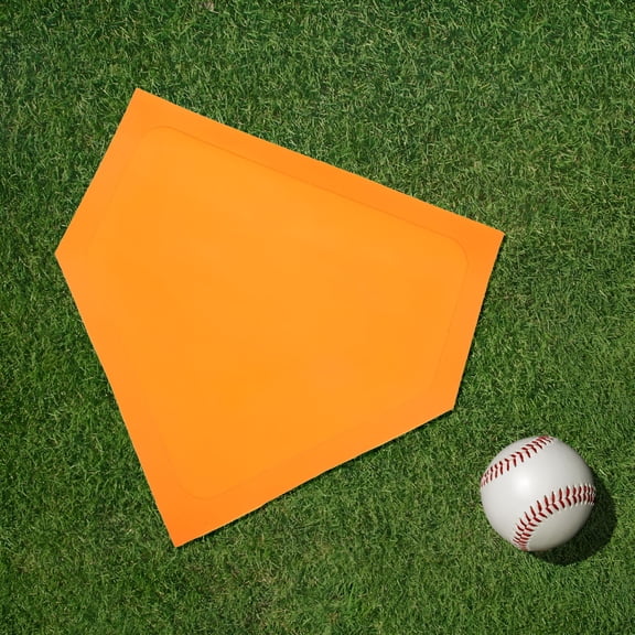 BESTSKY Baseball Home Plate Thrown Down Baseball Base Softball Training Plate Pitcher Rubber Base for Practice Orange
