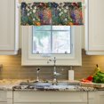 thumbnail image 2 of Yayeee Kitchen Valance Rod Pocket 54" x 18" Living Room Window Curtain, White Floral Garden, 2 of 6