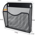 thumbnail image 2 of CUITING Wall Folder File Letter Pocket Holder (3 Pack) Metal Mesh Desk Hanging Basket Box Bin Mail A4 Size Paper Document Organizer  Storage Rack Single Slot Wall Mount for Office Home -, 2 of 7