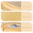 thumbnail image 5 of IVV 2-Tier Round Coffee Table with Tempered Glass Top, Rattan Shelf, and Rubberwood Frame, Ideal for Living Room, Bedroom, Balcony, Patio - 31.5"Dia x 17.3"H, Natural, 5 of 10