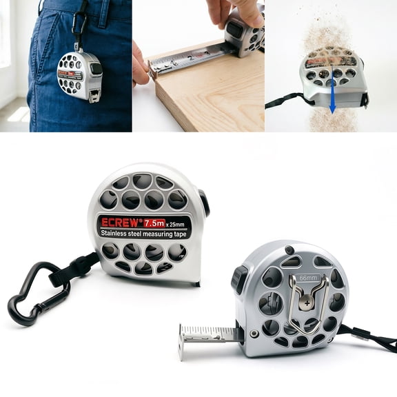25FT/7.5M Stainless Steel Retractable Measuring Tape Easy Read Measuring Tape Tape Measure