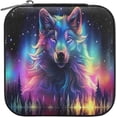 thumbnail image 2 of Coolnut Wolf Travel Jewelry Case PU Leather Mini Jewelry Travel Case Portable Travel Jewellery Ring Organizer for Womens Rings Earrings Necklaces Bracelets Women Gifts, 2 of 7