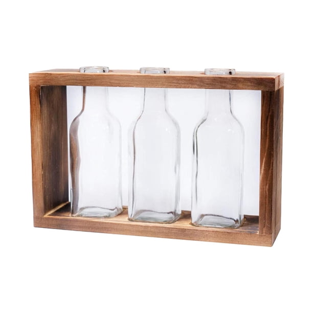Soporte para terrarios Soporte para jarrones Herramientas de propagación de plantas Accesorios para jarrones de tubo Vidrio 3 botellas