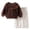 A-Coffee, variant on NIEWTR Toddler Kids Sweatsuits 2 Piece Set Baby Girl Long Sleeve Crewneck Top with Stretchy Waist Pants Set Fall Winter Sleepwear Comfy Outfit Breathable for 18M 2T(A-Coffee,12-18 Months)