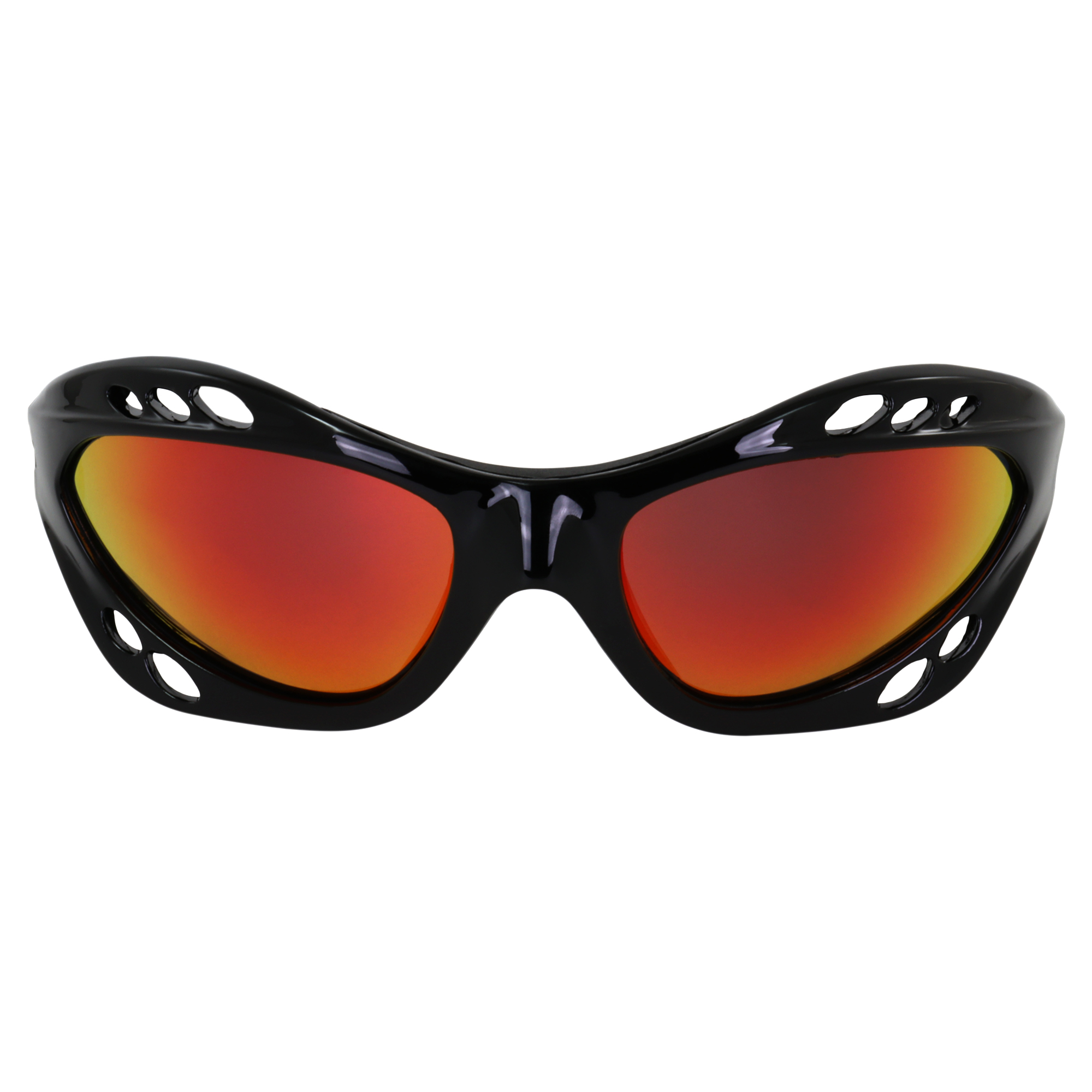 Birdz Seahawk Padded Polarized Sunglasses Jetski Kayaking Jet Ski Watersports w/ Built in Strap Black Frame and Polarized ReflecTech Red Mirror Lens - image 3 of 6
