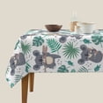 thumbnail image 3 of Wukai Bears and Tropical Leaves Waterproof Tablecloth for Kitchen Dining, Fits Square Tables for 2-4 Seats -60"x60", 3 of 7