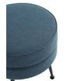 thumbnail image 6 of Bailey Ottoman in Blue with Black Feet and Solid Wood Base - Set of 2, 6 of 10