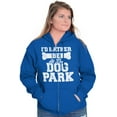 thumbnail image 4 of Rather Be Dog Park Pet Puppy Owner Unisex Fleece Graphic Zip Up Hoodie Brisco Brands 3X, 4 of 5